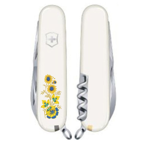 Ніж Victorinox Spartan Ukraine White "Квіти" (1.3603.7_T1050u)