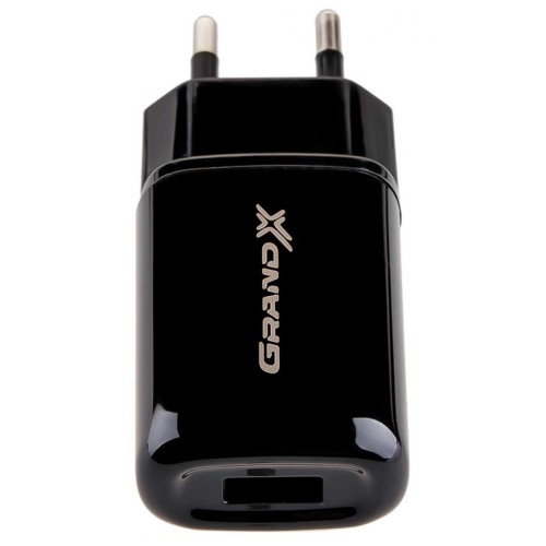 Зарядний пристрій Grand-X 5V 2,4A USB Black (CH-15B)