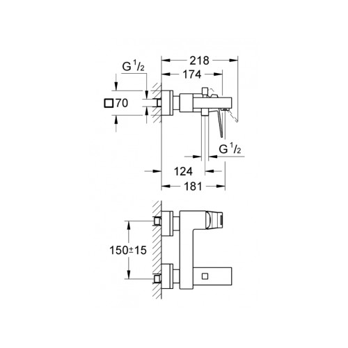 Змішувач Grohe Eurocube (23140000)