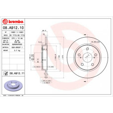 Гальмівний диск Brembo 08.A912.10