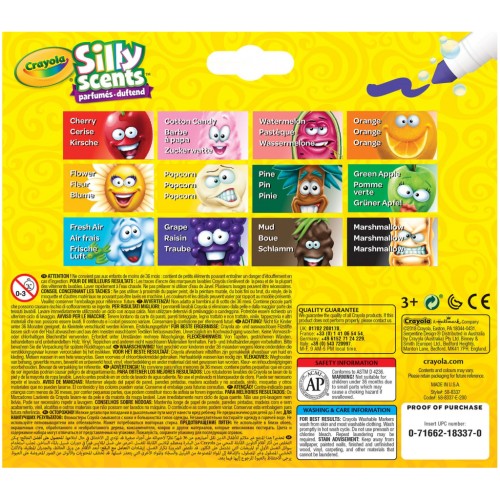 Фломастери Crayola Набір Silly Scents Washable Широка лінія з ароматом 12 шт (256352.012)