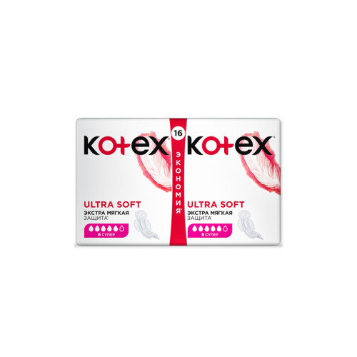 Гігієнічні прокладки Kotex Ultra Soft Super 16 шт. (5029053542690)