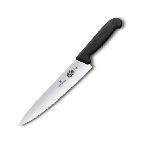 Кухонний ніж Victorinox Fibrox Carving 19 см Serrated Black (5.2033.19)