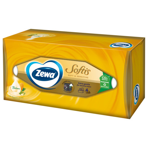 Серветки косметичні Zewa Softis Soft & Sensitive 80 шт. (7322540926279)