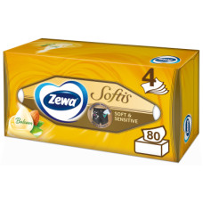 Серветки косметичні Zewa Softis Soft & Sensitive 80 шт. (7322540926279)