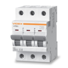 Автоматичний вимикач Videx RS6 RESIST 3п 32А 6кА С (VF-RS6-AV3C32)