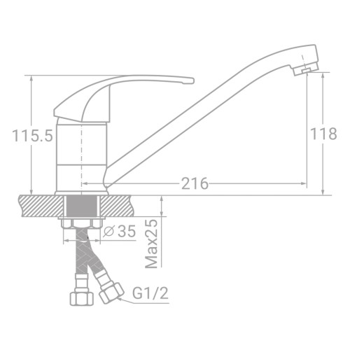 Змішувач TAU SM-1B244C (9843110)