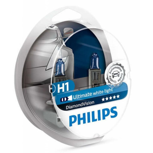 Автолампа Philips H1 Diamond Vision, 5000K, 2шт (12258DVS2)