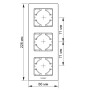 Рамка Videx BINERA чорне скло 3 поста вертикалі (VF-BNFRG3V-B)