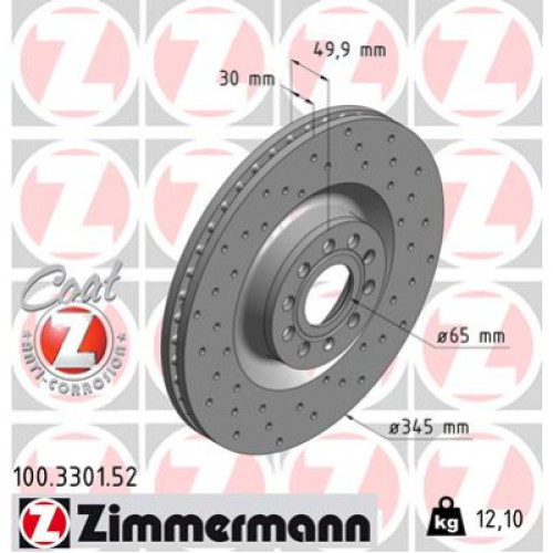 Гальмівний диск ZIMMERMANN 100.3301.52