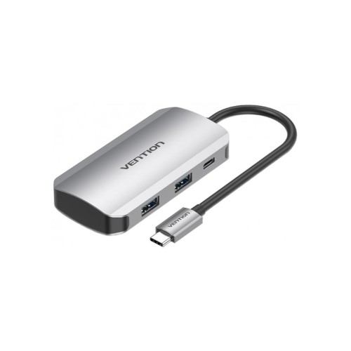 Концентратор Vention USB3.1 Type-C --> USB 3.0x4/PD 100W Hub 5-in-1 (TNBHB)