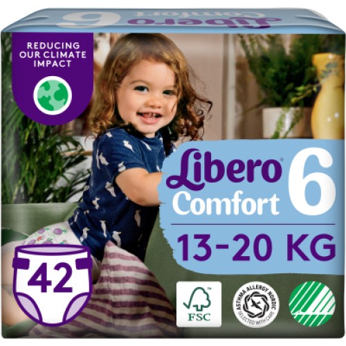 Підгузки Libero Comfort Розмір 6 (13-20 кг) 42 шт (7322541757049)