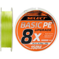 Шнур Select Basic PE 8x 150m Light Green 1.5/0.18mm 22lb/10kg (1870.31.41)