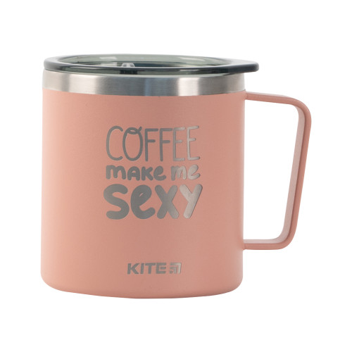 Поїльник-непроливайка Kite Coffee makes me sexy термокружка 400 мл, пудра (K22-379-03-2)