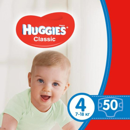 Підгузок Huggies Classic 4 Jumbo 50 шт (5029053543147)