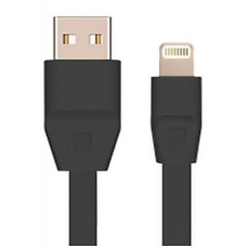 Дата кабель USB 2.0 - Lightning 2А (DR-1624) плоский (Black) 1,0м Drobak (219085)
