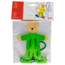Розвиваюча іграшка Goki Шнуровка Медведь с одеждой (58929)
