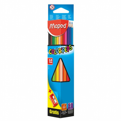 Олівці кольорові Maped Color Peps Classic 12 кольорів + точилка (MP.183213)