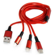 Дата кабель USB 2.0 AM to Lightning + Micro 5P + Type-C Extradigital (KBU1750)
