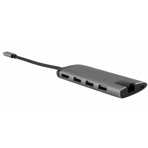 Концентратор Verbatim USB-C to U3.1G1/U3.0/HDMI/SD/mSD/RJ45 (49142)