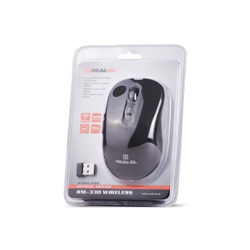 Мишка REAL-EL RM-330 Wireless Black