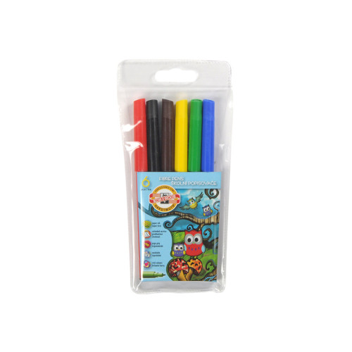 Фломастери Koh-i-Noor Совенята, 6 кольорів, поліетиленова упаковка (1012ET/6)