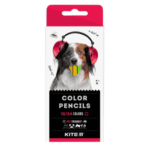 Олівці кольорові Kite тригранні Dogs 12 шт. (K22-054-1)