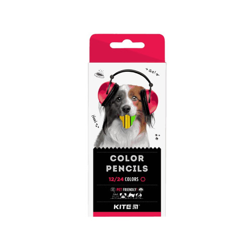 Олівці кольорові Kite тригранні Dogs 12 шт. (K22-054-1)