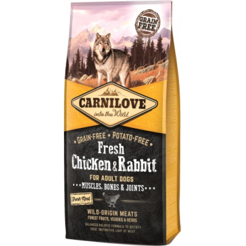 Сухий корм для собак Carnilove Fresh Chicken and Rabbit for Adult dogs 12 кг (8595602527526)