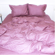 Постільна білизна MirSon Satin Stripe 30-0008 Smoky Pink 2х143х210 сімейний (2200005250327)