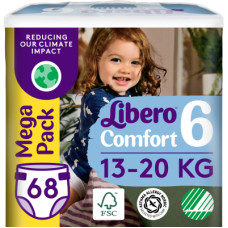 Підгузки Libero Comfort Розмір 6 (13-20 кг) 68 шт (7322541757025)