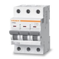 Автоматичний вимикач Videx RS6 RESIST 3п 50А 6кА С (VF-RS6-AV3C50)
