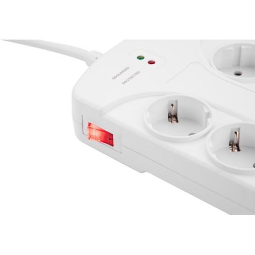 Мережевий фільтр живлення 2E 8XSchuko, 3G*1.5мм, 4*USB-A, 3м, white (2E-SP815M3USBWH)