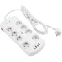 Мережевий фільтр живлення 2E 8XSchuko, 3G*1.5мм, 4*USB-A, 3м, white (2E-SP815M3USBWH)