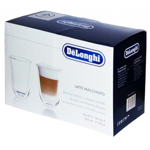 Набір склянок DeLonghi Latte Macchiato 2 шт 220 мл (00000010992)