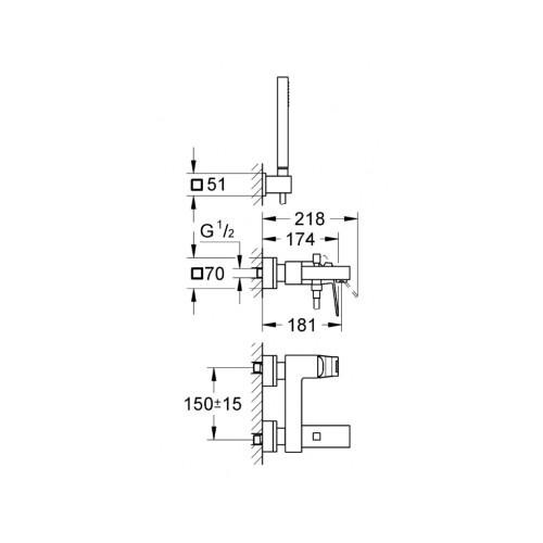 Змішувач Grohe Eurocube (23141000)