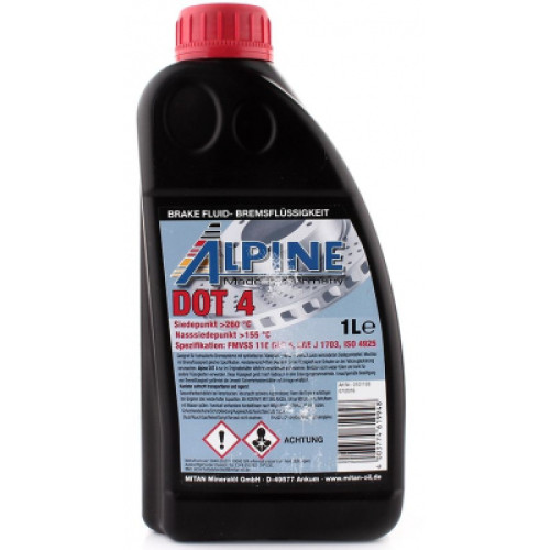 Гальмівна рідина Alpine Brake Fluid DOT 4 1л (1107-1)