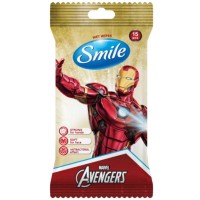 Дитячі вологі серветки Smile baby Marvel антибактеріальна, 15 шт (4823071642247)