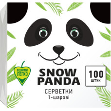 Серветки столові Сніжна Панда одношарові білі 33x33 см 100 шт. (4823019011036)