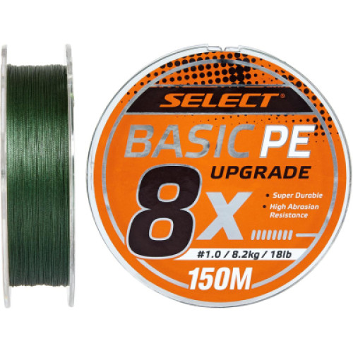 Шнур Select Basic PE 8x 150m Dark Green 0.8/0.12mm 14lb/6kg (1870.31.33)