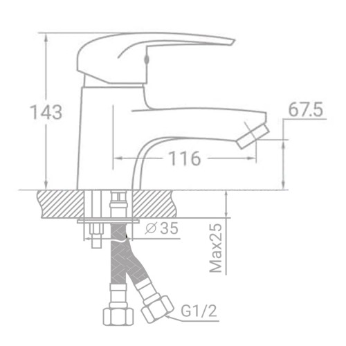 Змішувач TAU SM-2A144C (9843000)