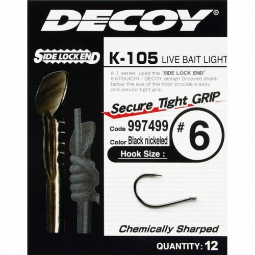 Гачок Decoy K-105 Live bait light 10 (12 шт/уп) (1562.03.40)