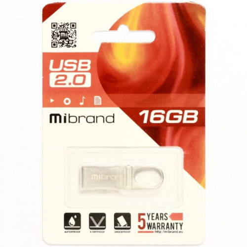 USB флеш накопичувач Mibrand 16GB Irbis Silver USB 2.0 (MI2.0/IR16U3S)