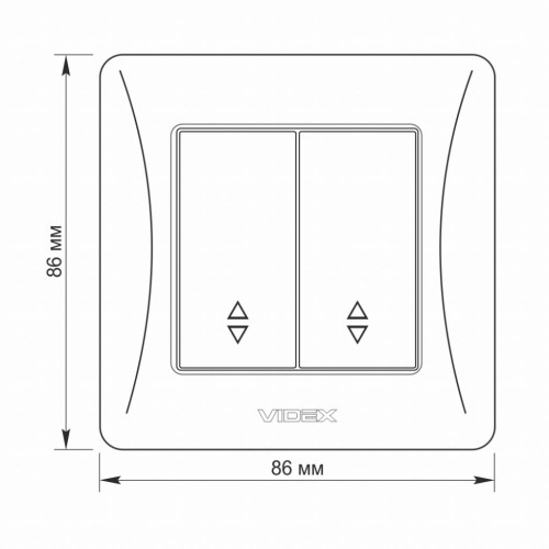 Перемикач Videx BINERA 2кл прохідний білий (VF-BNSW2P-W)