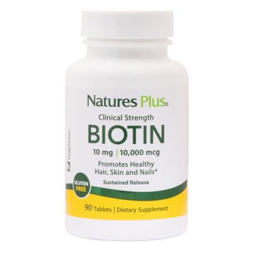 Вітамін Natures Plus Біотин (В7) Повільного Вивільнення, Nature's Plus, 10 мг, 90 (NAP-01793)