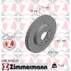 Гальмівний диск ZIMMERMANN 400.3690.20