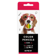 Олівці кольорові Kite тригранні Dogs 12 шт. (K22-053-1)