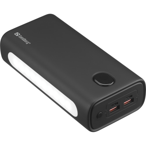 Батарея універсальна Sandberg 30000mAh, PD/20W, QC/3.0, USB-C*2, USB-A*2, LED flashlight 2W (420-68)