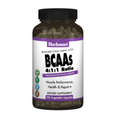 Амінокислота Bluebonnet Nutrition BCAAs (Розгалужені Ланцюги Амінокислот), 120 гелевих капсул (BLB-01590)