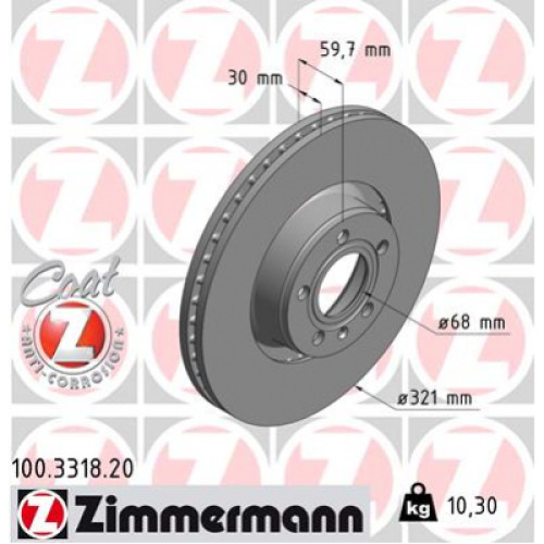 Гальмівний диск ZIMMERMANN 100.3318.20